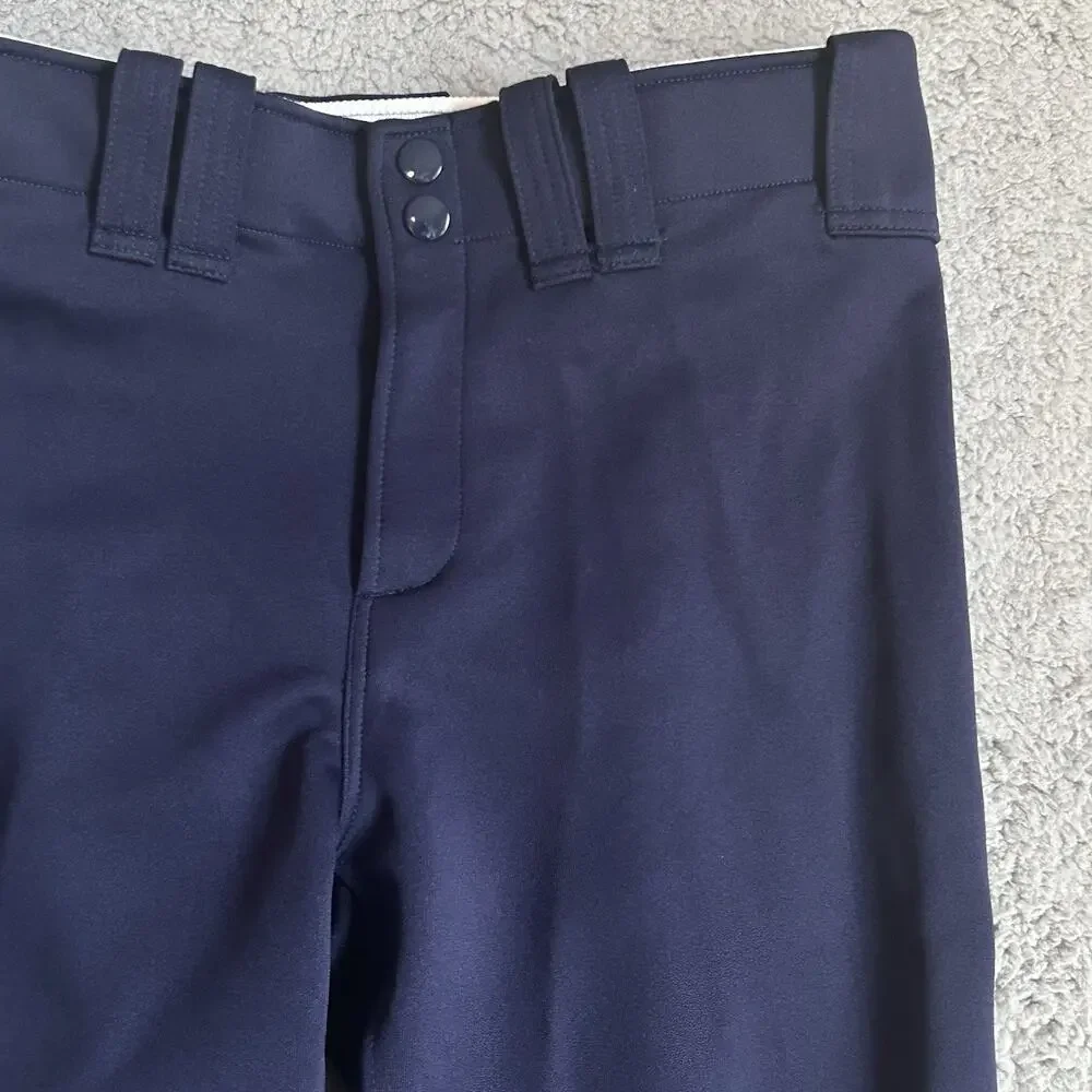 Mizuno Softball Pants Woman's Size Medium Elastic Bottom Navy Blue Athletic - Picture 7 of 15